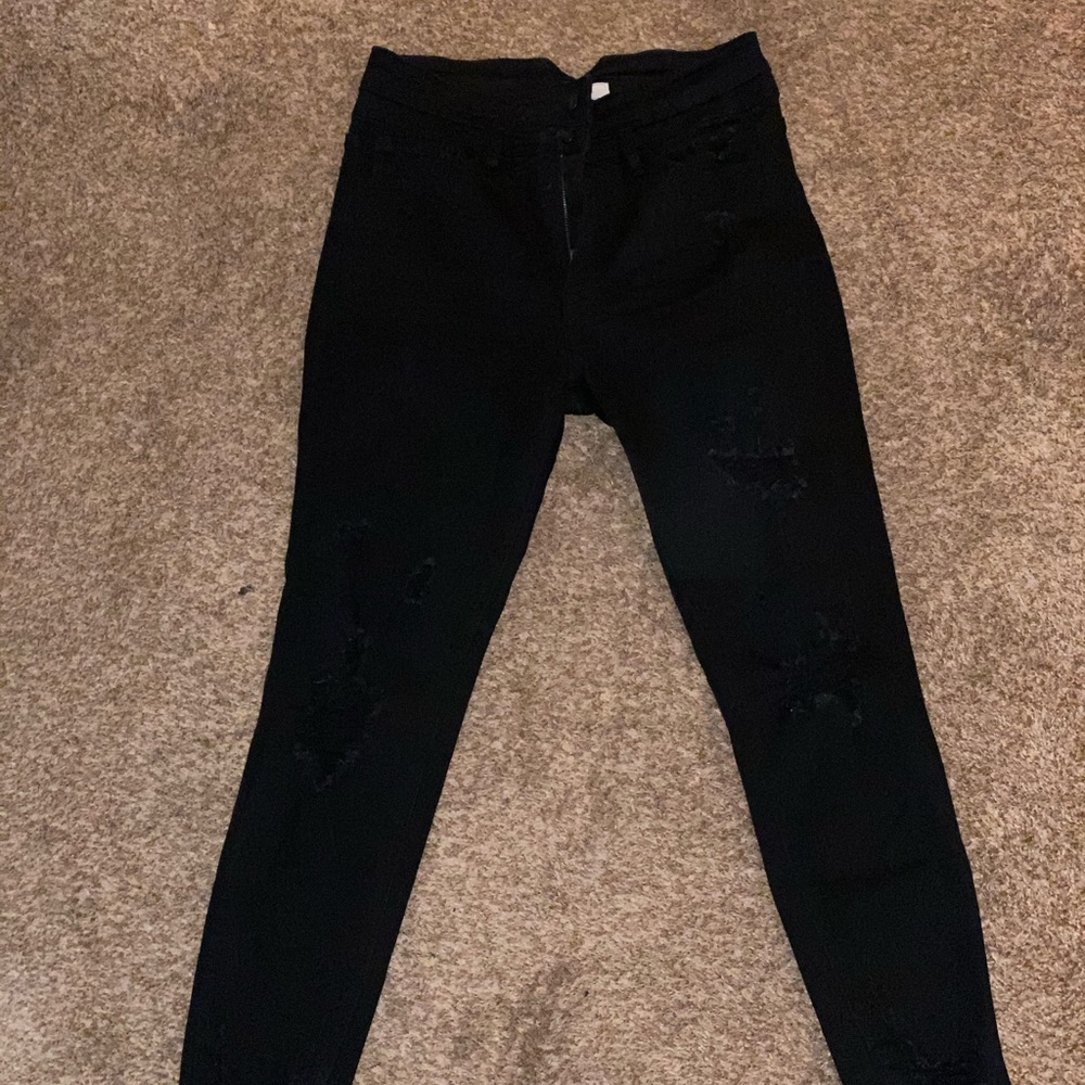 KanCan black lightly distressed jeans